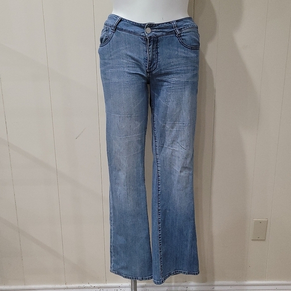 Sasson Light Wash Bootcut Boogie Stretch Denim VTG Jeans Sz 8 34"x30" - Picture 2 of 10